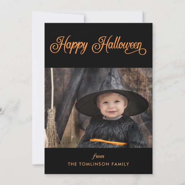 Tarjeta de fotos del Personalizado Feliz de Hallow (Anverso)