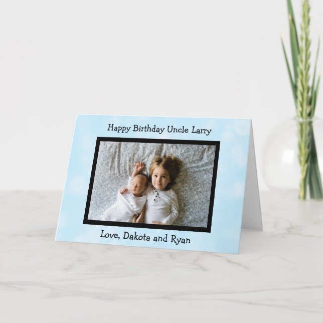 Tarjeta de fotos del tío del cumpleaños feliz (Anverso)