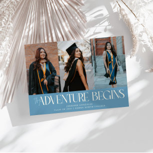 Tarjeta de Fotos Denim Azul de Comienzo de Aventur