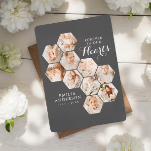 Tarjeta de fotos Forever Hearts Memorial Modern 10