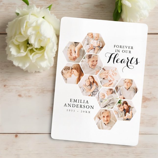 Tarjeta de fotos Forever Hearts Memorial Modern 10 (Subido por el creador)