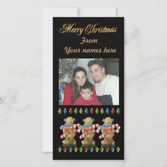 Tarjeta de fotos Gingerbread para navidades (Anverso)
