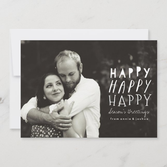 Tarjeta de fotos Happy Happy Happy Holiday (Anverso)