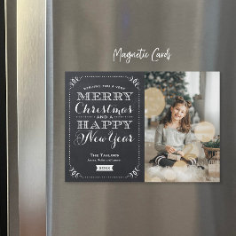 Tarjeta de fotos magnética navideña muy feliz