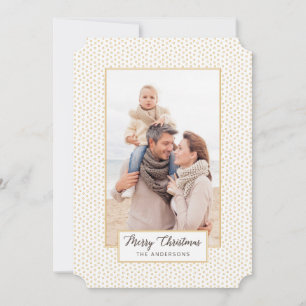 Tarjeta de fotos moderna Gold Elegance Merry Chris