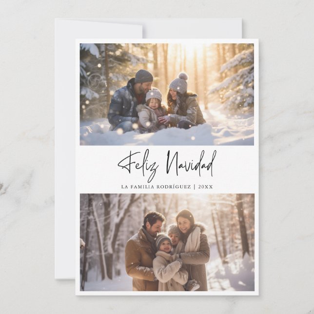 Tarjeta de fotos navideña de Budget Feliz Navidad (Anverso)