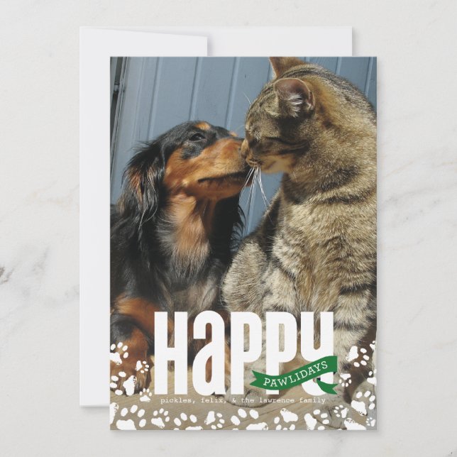 Tarjeta de fotos navideña de feliz Mascota Pawlida (Anverso)