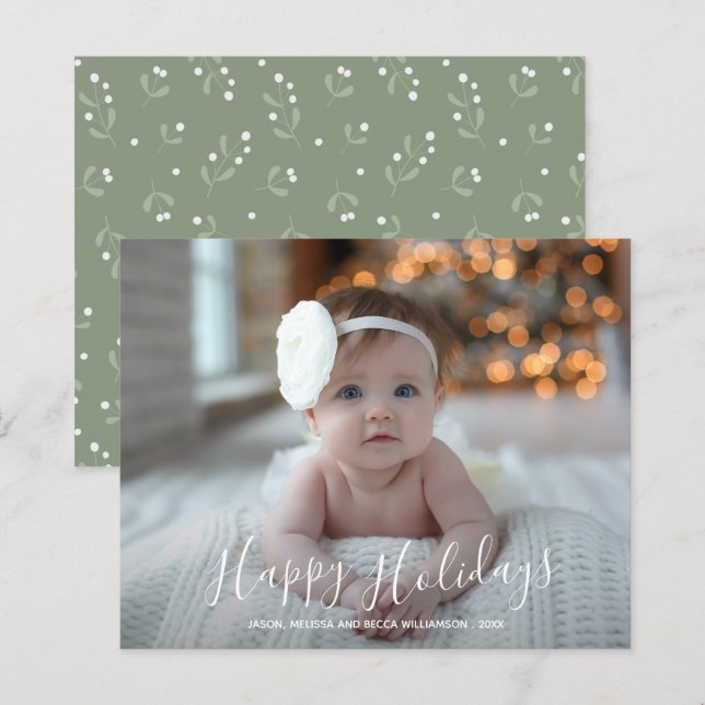 Tarjeta de fotos navideñas de Budget Happy Holiday (Anverso / Reverso)