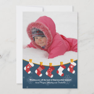 Tarjeta de Fotos Navideñas de Medias de Navidad