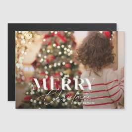 Tarjeta de fotos navideñas Merry Magic Script & Se
