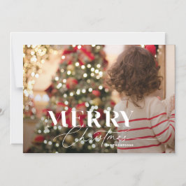 Tarjeta de fotos navideñas Merry Magic Script & Se