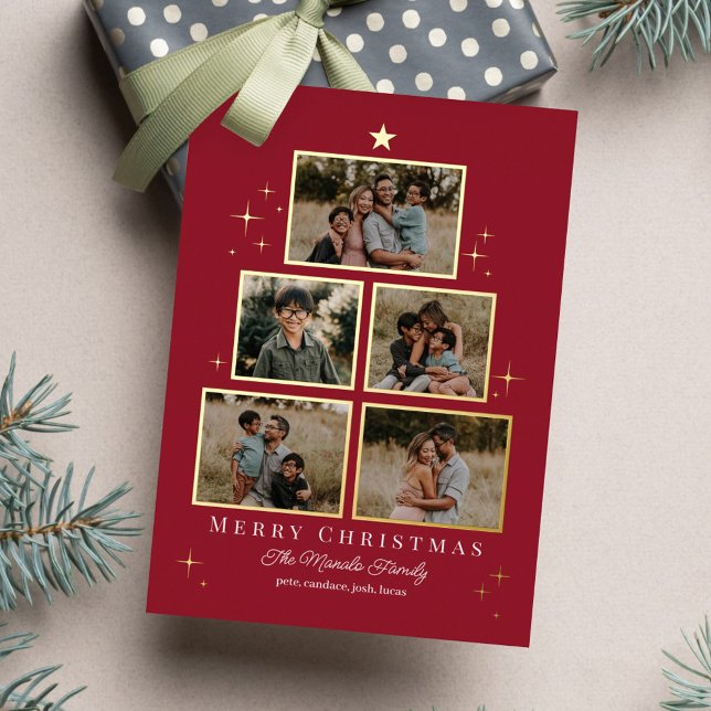 Tarjeta de fotos navideñas REAL FOIL de Tree Galle (Subido por el creador)