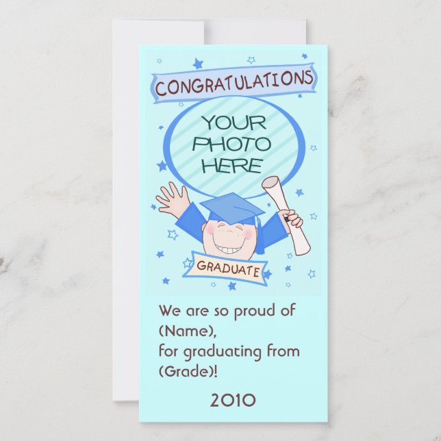 Tarjeta de fotos para niños graduados de jardines  (Anverso)