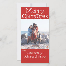 Tarjeta de fotos roja de navidad