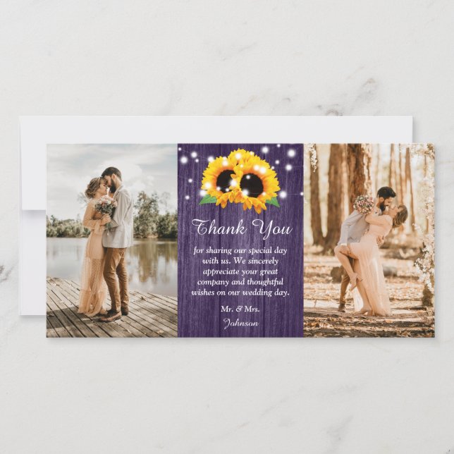 Tarjeta de fotos: Rusple Purple Lace Sunflower (Anverso)