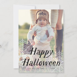 Tarjeta de fotos Spider Web Happy Halloween