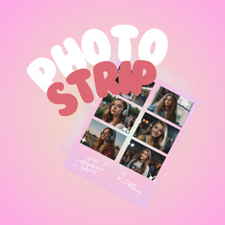 Tarjeta de fototira con estilo Fancafe de cumpleañ