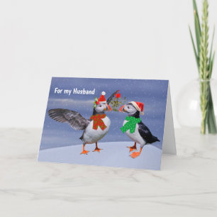 Tarjeta de Frailecillos Festivos MARIDO