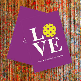 Tarjeta de frambuesa "Te amo, pelota de pollo, par