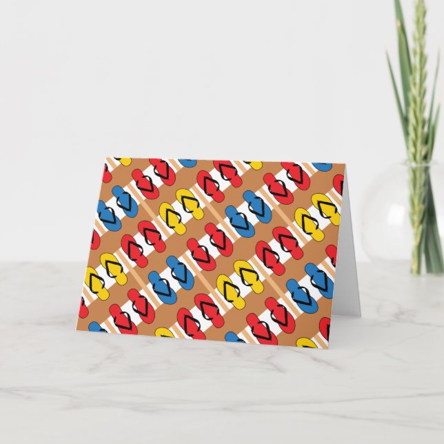Tarjeta de franjas de colores primarios Flip Flops (Anverso)