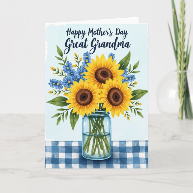 Tarjeta de frasco del Día de la Madre rústica (Anverso)