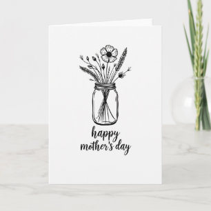 Tarjeta de frasco del Día de las Madres delicado