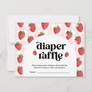Tarjeta de fresa Baby Shower Diaper Raffle