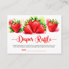 Tarjeta de fresa Baby Shower Diaper Raffle