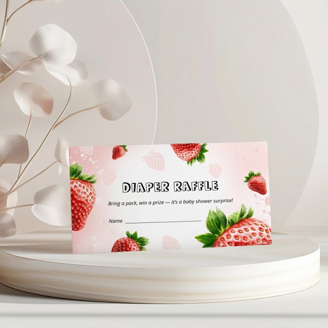 Tarjeta de fresa Baby Shower Diaper Raffle (Subido por el creador)