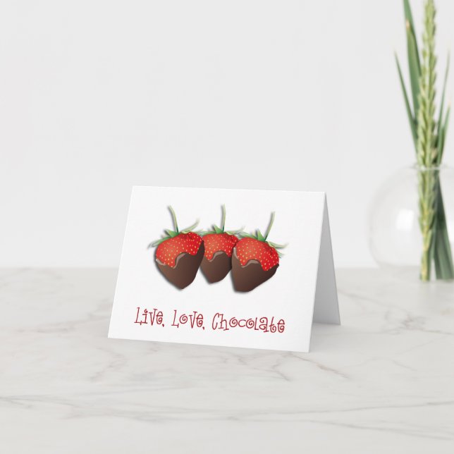 Tarjeta de fresa de chocolate de amor (Anverso)