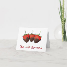 Tarjeta de fresa de chocolate de amor