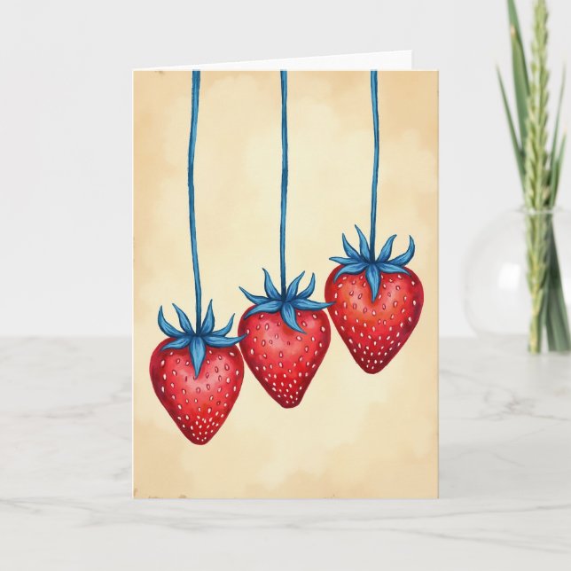 Tarjeta de Fresa Roja Dulce (Anverso)