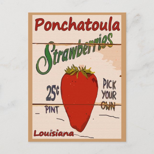 Tarjeta de fresas Ponchatoula (Anverso)
