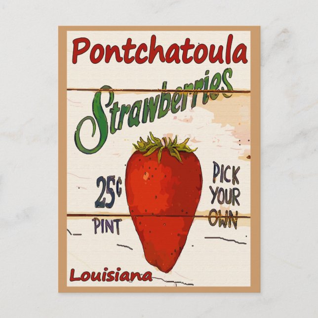 Tarjeta de fresas Ponchatoula (Anverso)