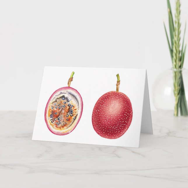Tarjeta de fruta de la pasión de Lilikoi roja (Anverso)