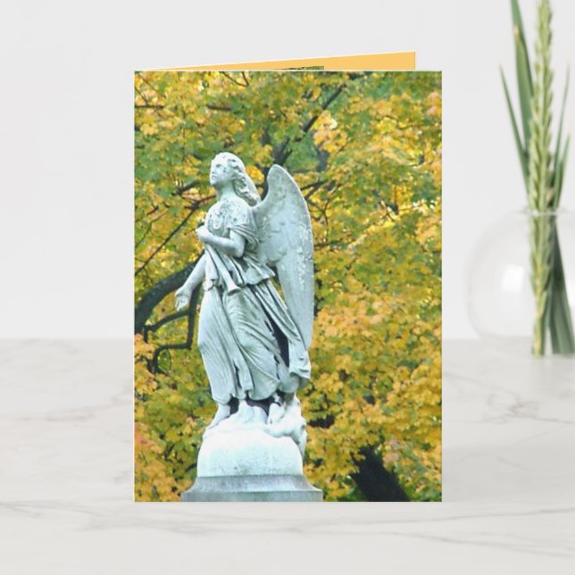 Tarjeta de fuego de otoño con poema (Anverso)