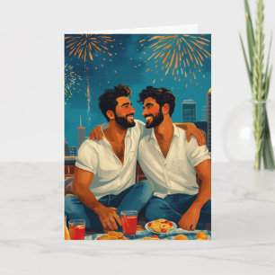 Tarjeta de Fuegos Artificiales en la Azotea