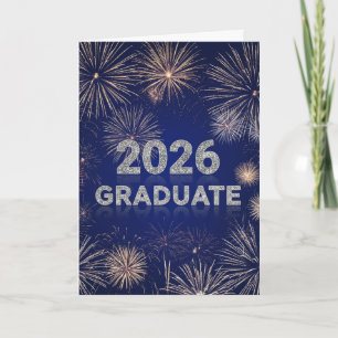 Tarjeta de Fuegos Artificiales Graduado 2026
