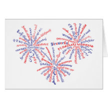 Tarjeta de fuegos artificiales para todos los Esta