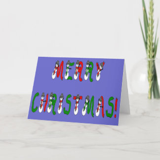 Tarjeta de fuente de Snowman navidad