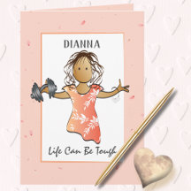 Tarjeta de fuerza de apoyo de aliento para ella