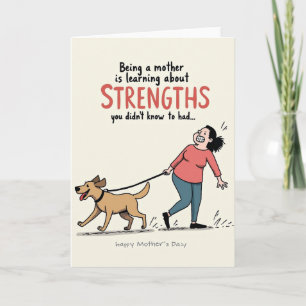 Tarjeta de Fuerza de Mamá Perro Divertida