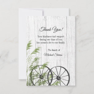 Tarjeta de funeral de agradecimiento - Ruedas de v