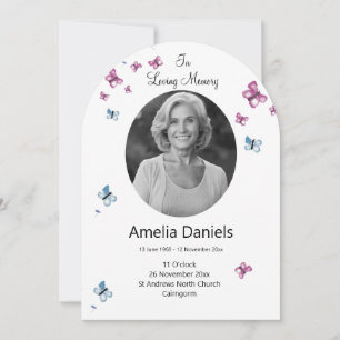 Tarjeta de Funeral Hermosa Mariposa En Memoria Amo