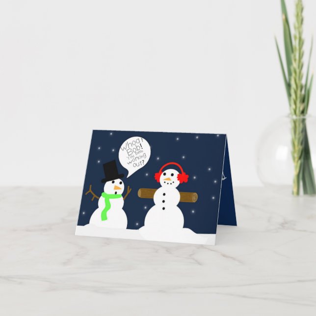 TARJETA DE FUNNY SNOWMAN NAVIDADES (Anverso)