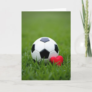 Tarjeta de fútbol con corazón
