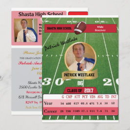 Tarjeta de fútbol con invitaciones de estatus grad