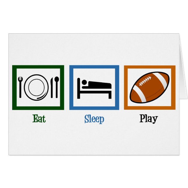 Tarjeta de fútbol Eat Sleep Play (Anverso (Horizontal))