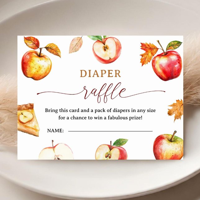 Tarjeta de gabinete Apple Baby Shower Diaper Raffl (Subido por el creador)