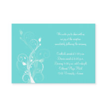 Tarjeta de gabinete Aqua Blue and White Floral
